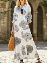 Simple loose casual long shirt dress